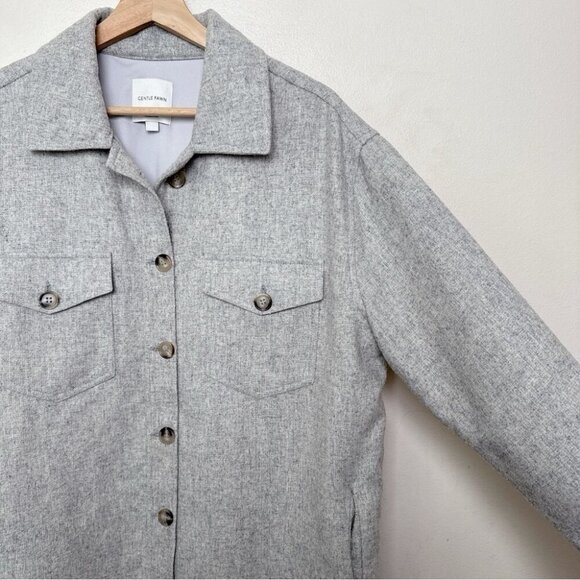 Gentle Fawn Womens Medium Kyleen Shacket Heather Grey - Picture 5 of 12